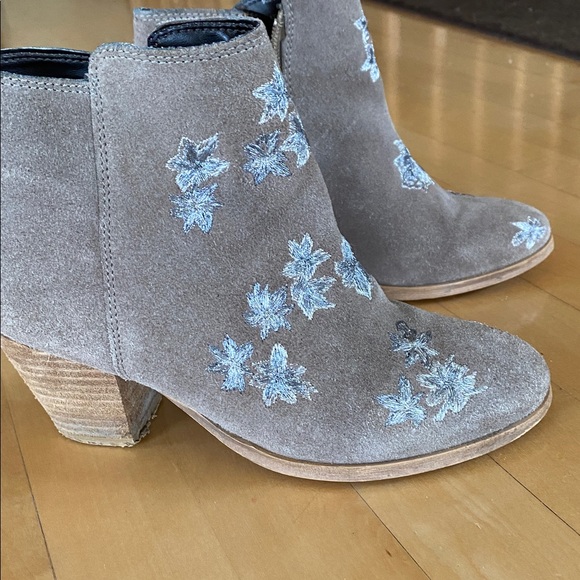 Diba Embroidered Suede Ankle Boots - Picture 3 of 5